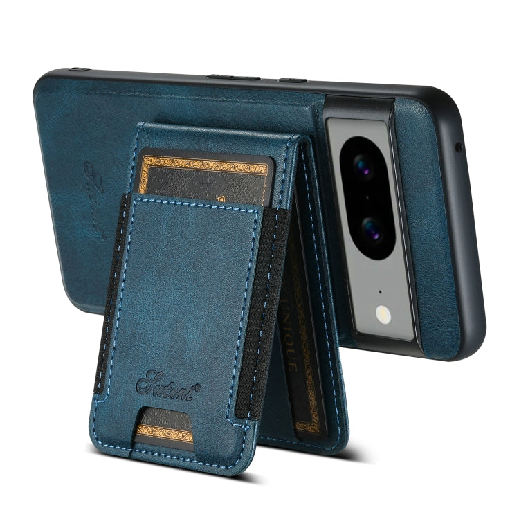 For Google Pixel 7 Pro Suteni H17 Oil Eax Leather Detachable Wallet Phone Case(Blue)