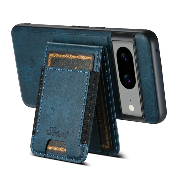For Google Pixel 7 Pro Suteni H17 Oil Eax Leather Detachable Wallet Phone Case(Blue)