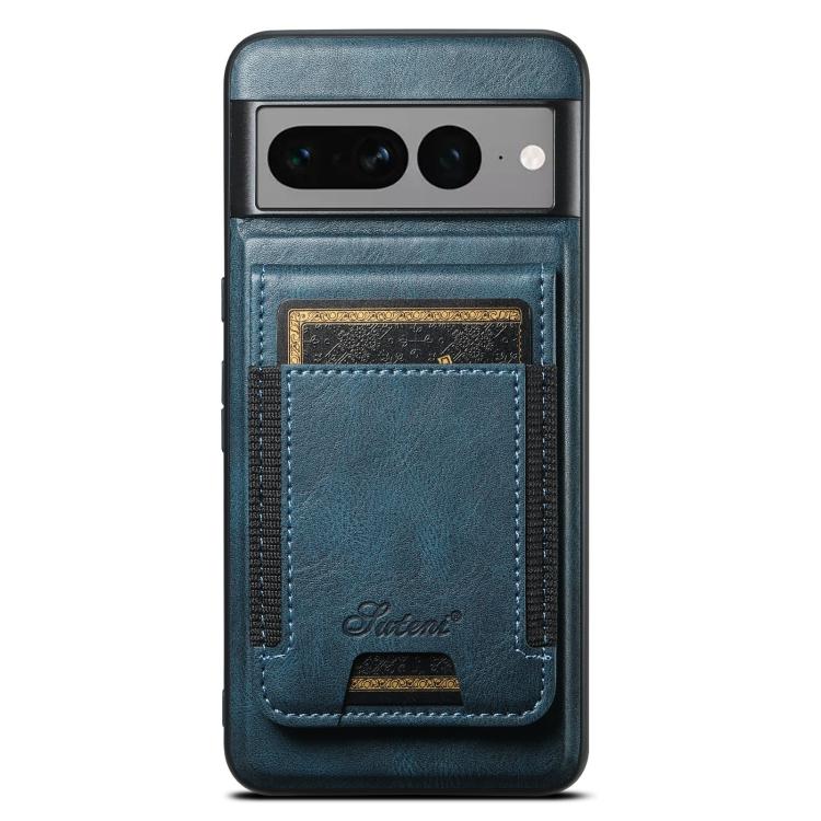 For Google Pixel 7 Pro Suteni H17 Oil Eax Leather Detachable Wallet Phone Case(Blue)
