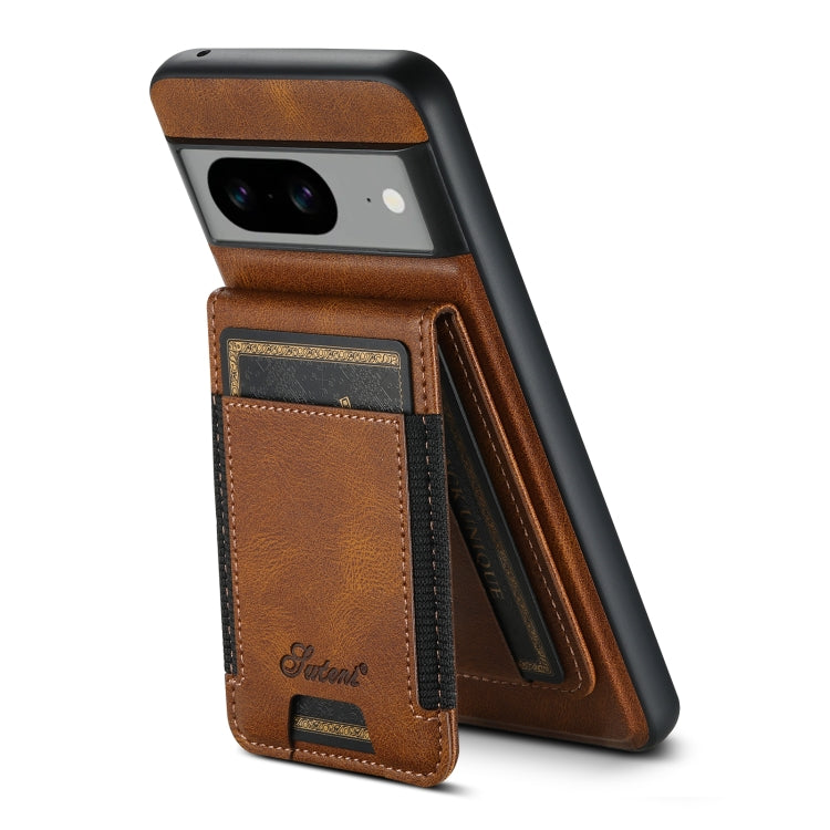 For Google Pixel 7 Suteni H17 Oil Eax Leather Detachable Wallet Phone Case(Brown)