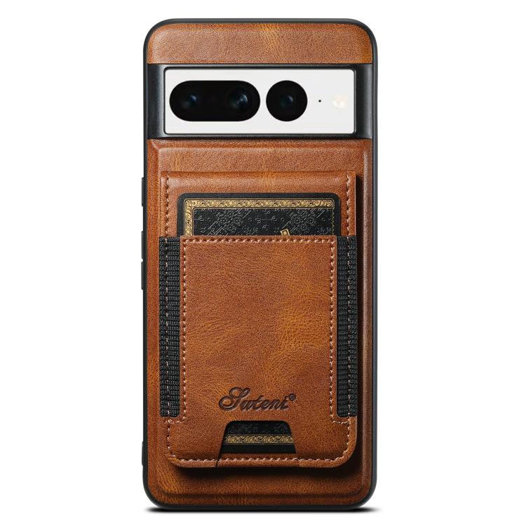 For Google Pixel 7 Suteni H17 Oil Eax Leather Detachable Wallet Phone Case(Brown)