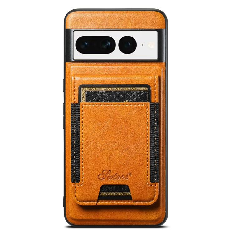 For Google Pixel 7 Suteni H17 Oil Eax Leather Detachable Wallet Phone Case(Khaki)