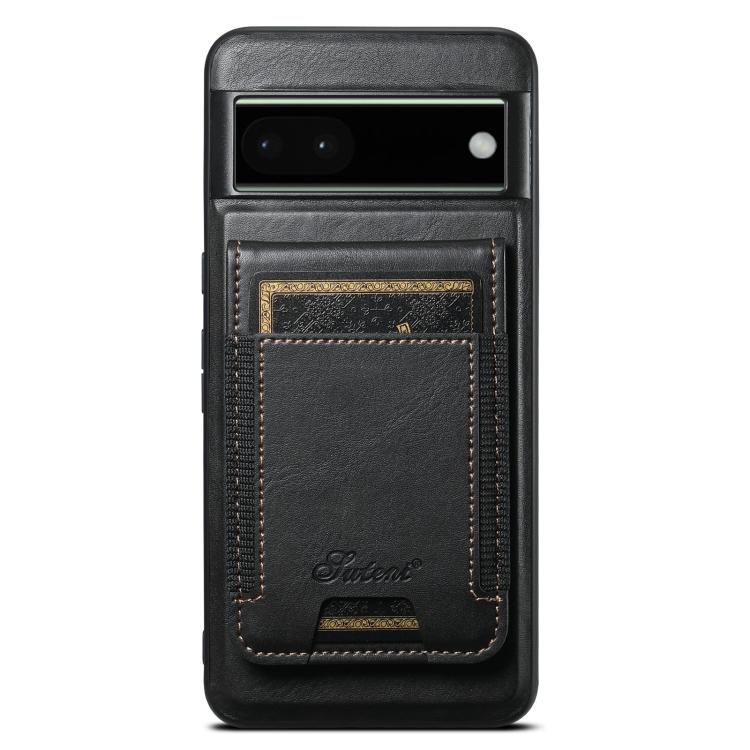 For Google Pixel 6a Suteni H17 Oil Eax Leather Detachable Wallet Phone Case(Black)