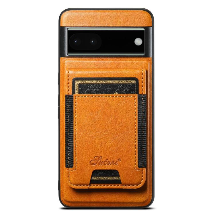 For Google Pixel 6 Pro Suteni H17 Oil Eax Leather Detachable Wallet Phone Case(Khaki)