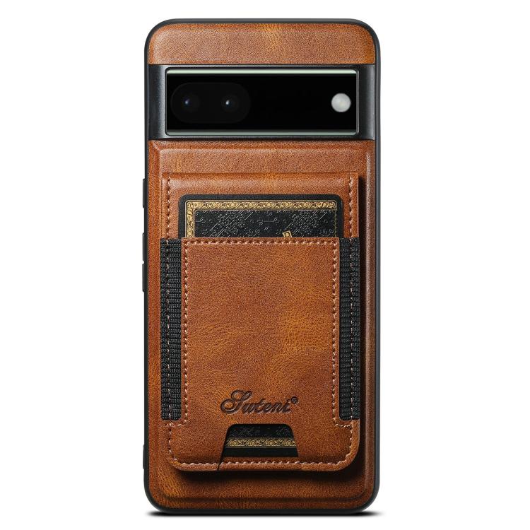 For Google Pixel 6 Suteni H17 Oil Eax Leather Detachable Wallet Phone Case(Brown)