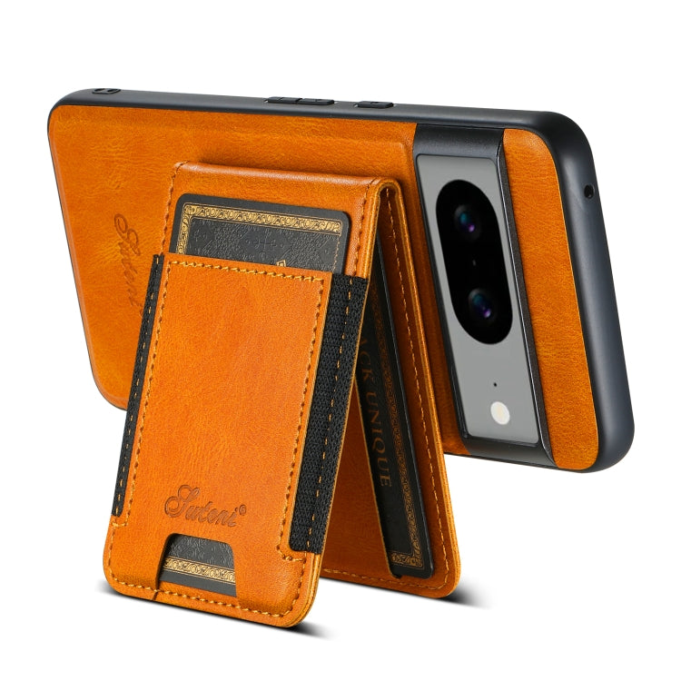 For Google Pixel 6 Suteni H17 Oil Eax Leather Detachable Wallet Phone Case(Khaki)