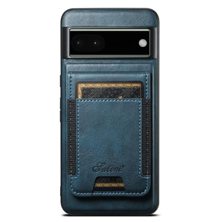 For Google Pixel 6 Suteni H17 Oil Eax Leather Detachable Wallet Phone Case(Blue)