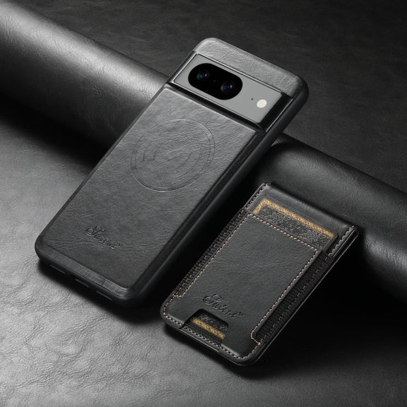 For Google Pixel 8a Suteni H17 Oil Eax Leather Detachable Wallet Phone Case(Black)