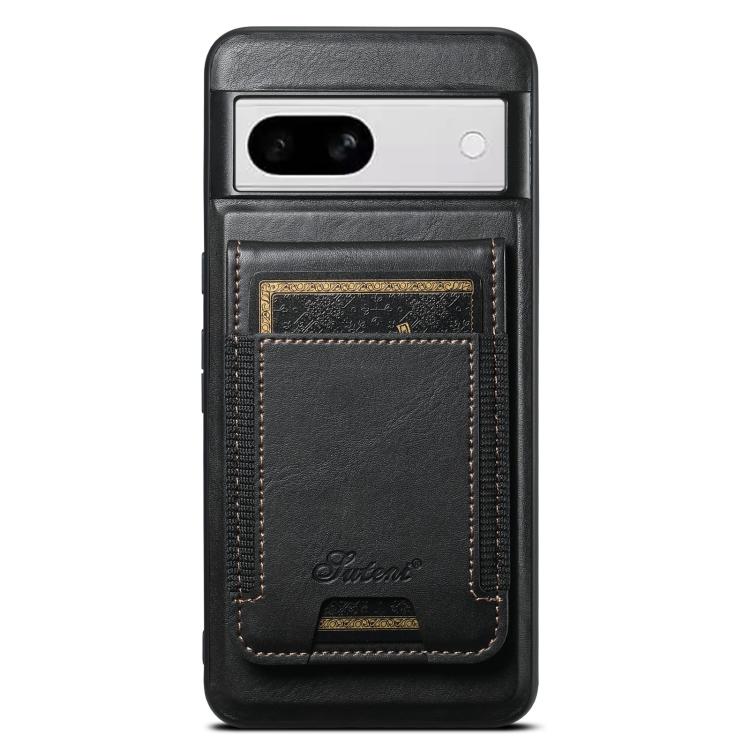 For Google Pixel 8a Suteni H17 Oil Eax Leather Detachable Wallet Phone Case(Black)