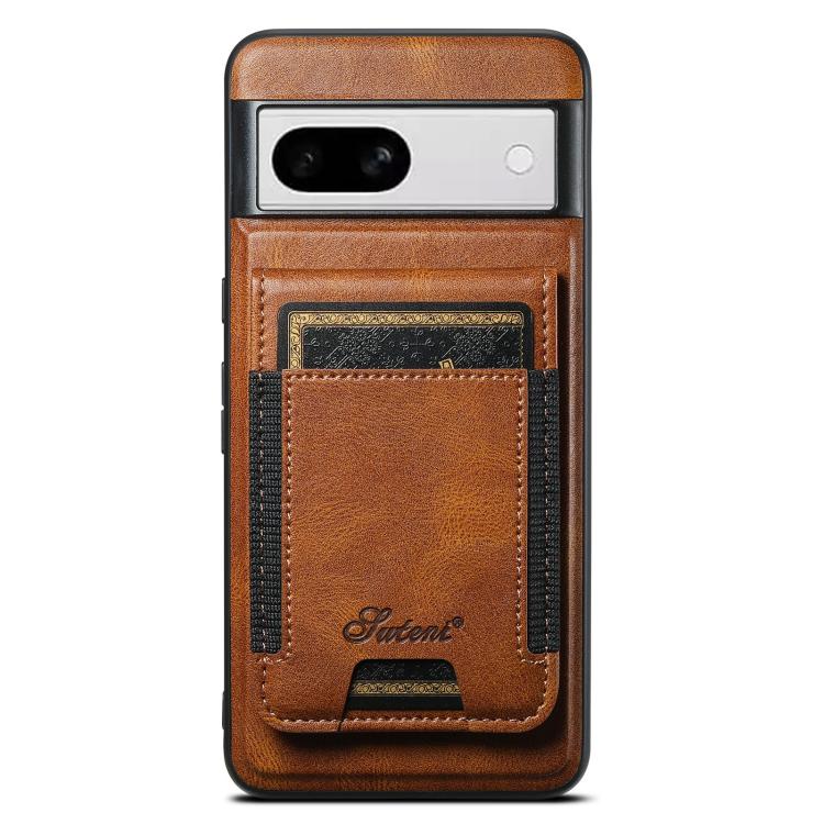 For Google Pixel 8a Suteni H17 Oil Eax Leather Detachable Wallet Phone Case(Brown)