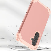 For Samsung Galaxy S24 5G 3 in 1 Silicone Hybrid PC Shockproof Phone Case(Rose Gold)