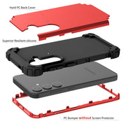 For Samsung Galaxy S24 5G 3 in 1 Silicone Hybrid PC Shockproof Phone Case(Red)