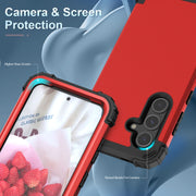 For Samsung Galaxy S24 5G 3 in 1 Silicone Hybrid PC Shockproof Phone Case(Red)