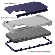 For Samsung Galaxy S24 5G 3 in 1 Silicone Hybrid PC Shockproof Phone Case(Blue)