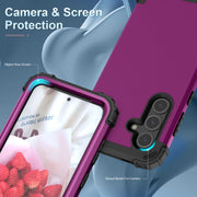 For Samsung Galaxy S24 5G 3 in 1 Silicone Hybrid PC Shockproof Phone Case(Dark Purple)