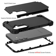 For Samsung Galaxy S24+ 5G 3 in 1 Silicone Hybrid PC Shockproof Phone Case(Black)