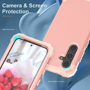 For Samsung Galaxy S24+ 5G 3 in 1 Silicone Hybrid PC Shockproof Phone Case(Rose Gold)