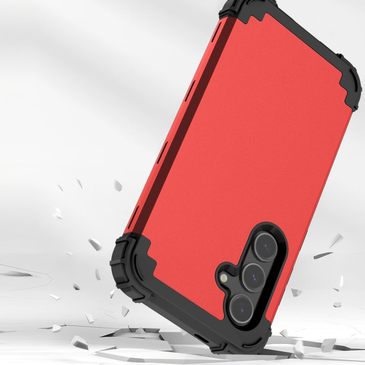 For Samsung Galaxy S24+ 5G 3 in 1 Silicone Hybrid PC Shockproof Phone Case(Red)