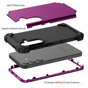 For Samsung Galaxy S24+ 5G 3 in 1 Silicone Hybrid PC Shockproof Phone Case(Dark Purple)