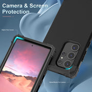 For Samsung Galaxy S24 Ultra 5G 3 in 1 Silicone Hybrid PC Shockproof Phone Case(Black)