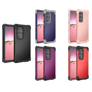 For Samsung Galaxy S24 5G 3 in 1 Silicone Hybrid PC Shockproof Phone Case(Black)