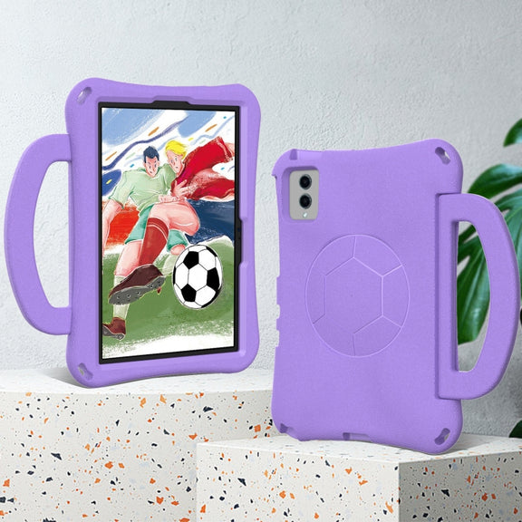 For Samsung Galaxy Tab S9 FE 11 X510 2023 Handle Football Shaped EVA Shockproof Tablet Case(Light Purple)