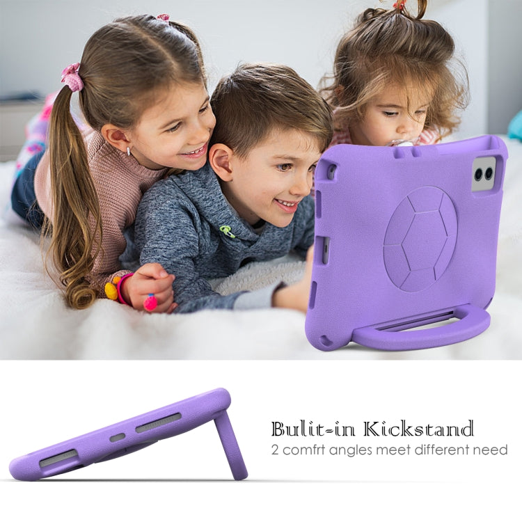 For Samsung Galaxy Tab S9 FE 11 X510 2023 Handle Football Shaped EVA Shockproof Tablet Case(Light Purple)