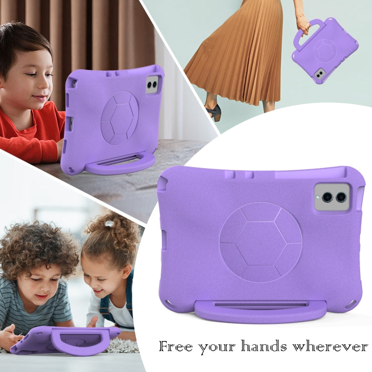 For Samsung Galaxy Tab S9 FE 11 X510 2023 Handle Football Shaped EVA Shockproof Tablet Case(Light Purple)