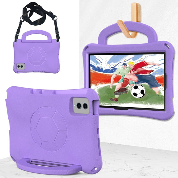 For Samsung Galaxy Tab S9 FE 11 X510 2023 Handle Football Shaped EVA Shockproof Tablet Case(Light Purple)