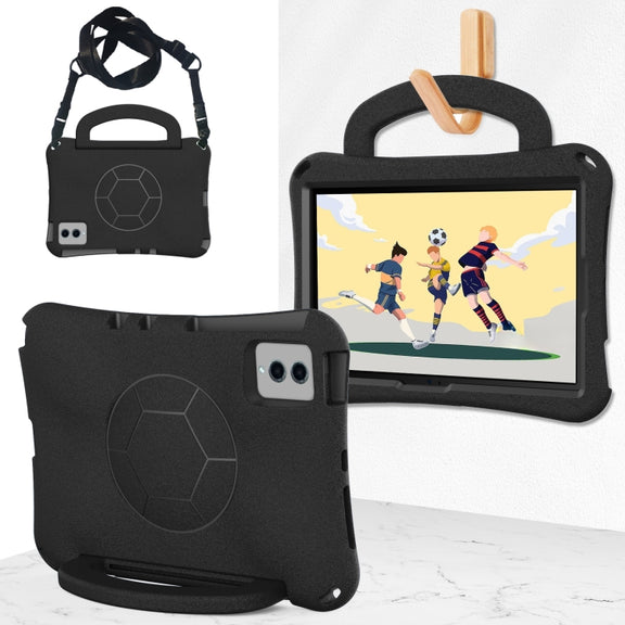 For Samsung Galaxy Tab S9 FE 11 X510 2023 Handle Football Shaped EVA Shockproof Tablet Case(Black)