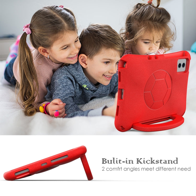 For Samsung Galaxy Tab S9 FE 11 X510 2023 Handle Football Shaped EVA Shockproof Tablet Case(Red)