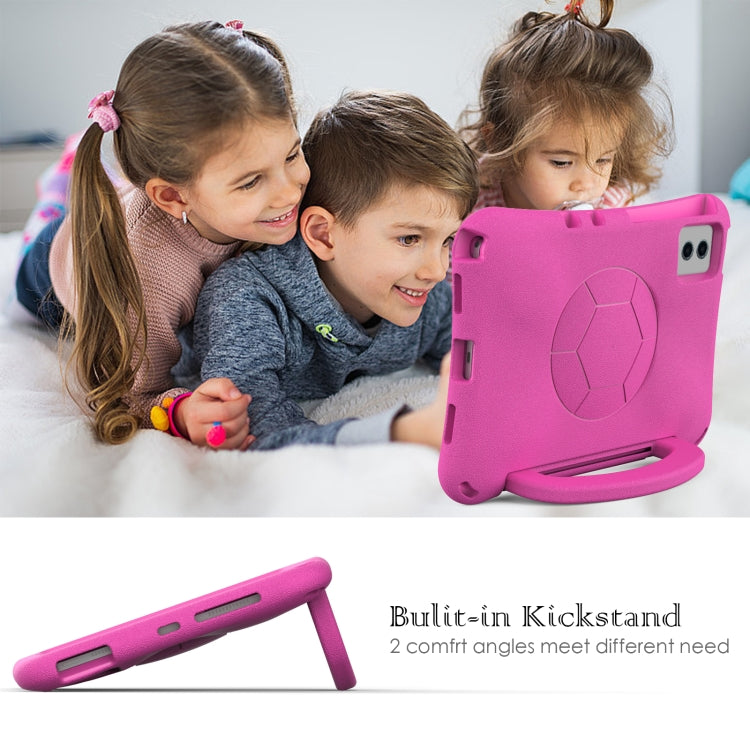 For Samsung Galaxy Tab S9 FE 11 X510 2023 Handle Football Shaped EVA Shockproof Tablet Case(Rose Red)