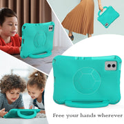 For Samsung Galaxy Tab S9 FE 11 X510 2023 Handle Football Shaped EVA Shockproof Tablet Case(Mint  Green)