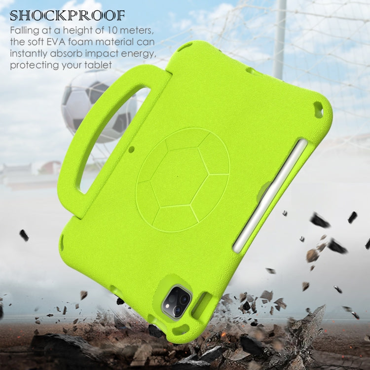 For iPad Air 11 2024 Handle Football Shaped EVA Shockproof Tablet Case(Grass Green)