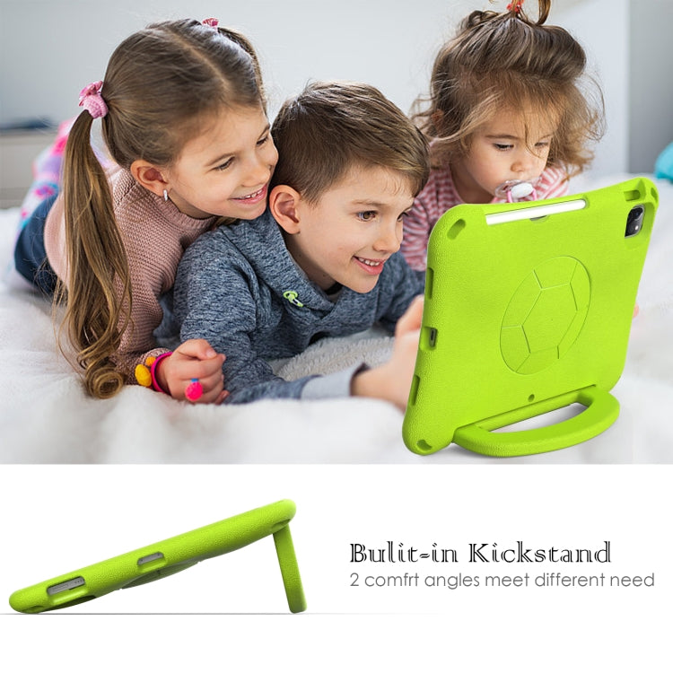 For iPad Air 11 2024 Handle Football Shaped EVA Shockproof Tablet Case(Grass Green)