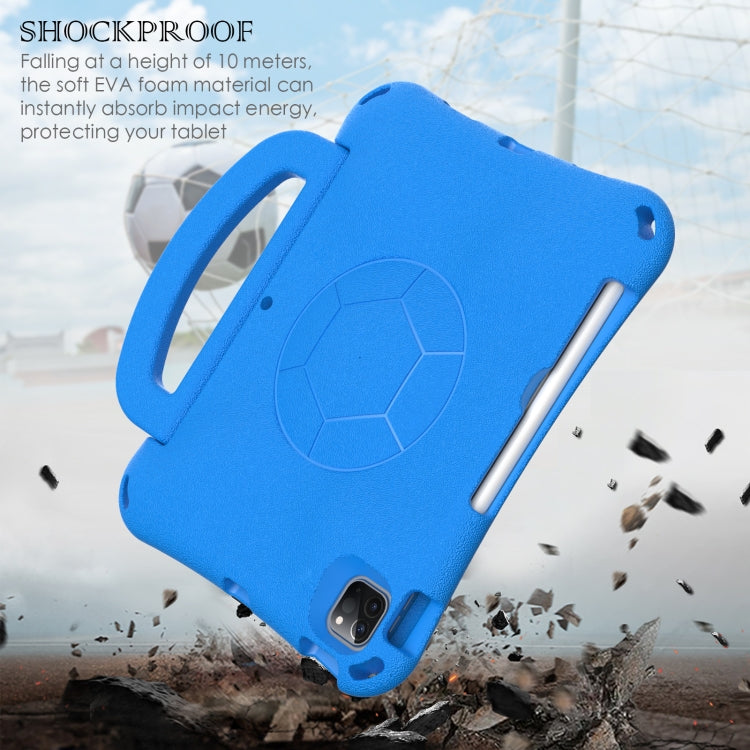 For iPad Air 11 2024 Handle Football Shaped EVA Shockproof Tablet Case(Blue)