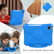 For iPad Air 11 2024 Handle Football Shaped EVA Shockproof Tablet Case(Blue)