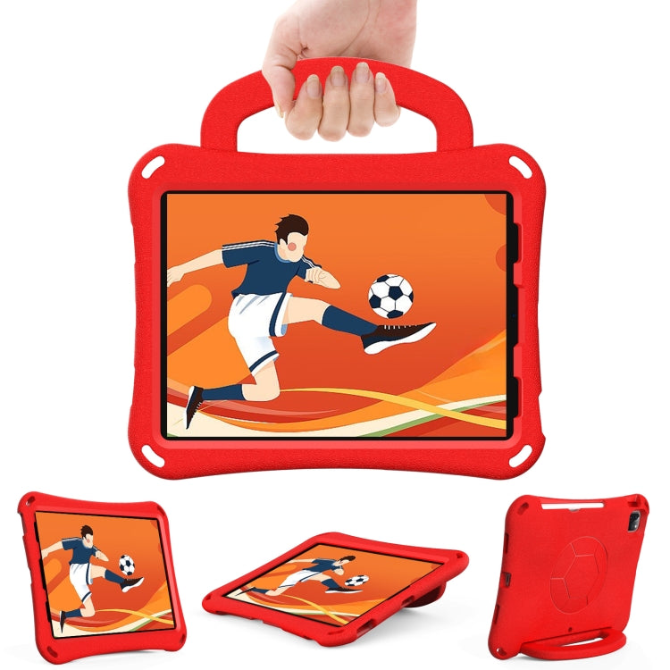 For iPad Air 11 2024 Handle Football Shaped EVA Shockproof Tablet Case(Red)