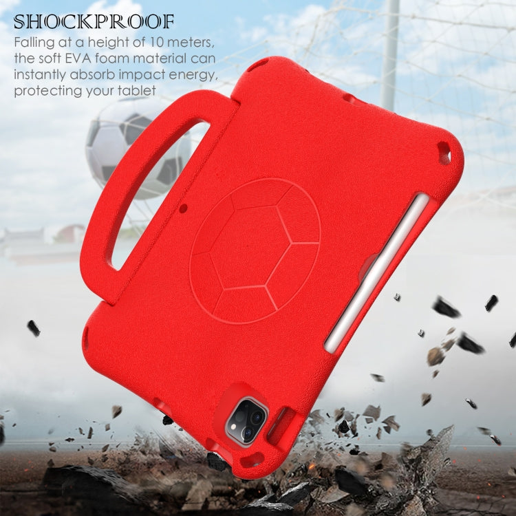 For iPad Air 11 2024 Handle Football Shaped EVA Shockproof Tablet Case(Red)