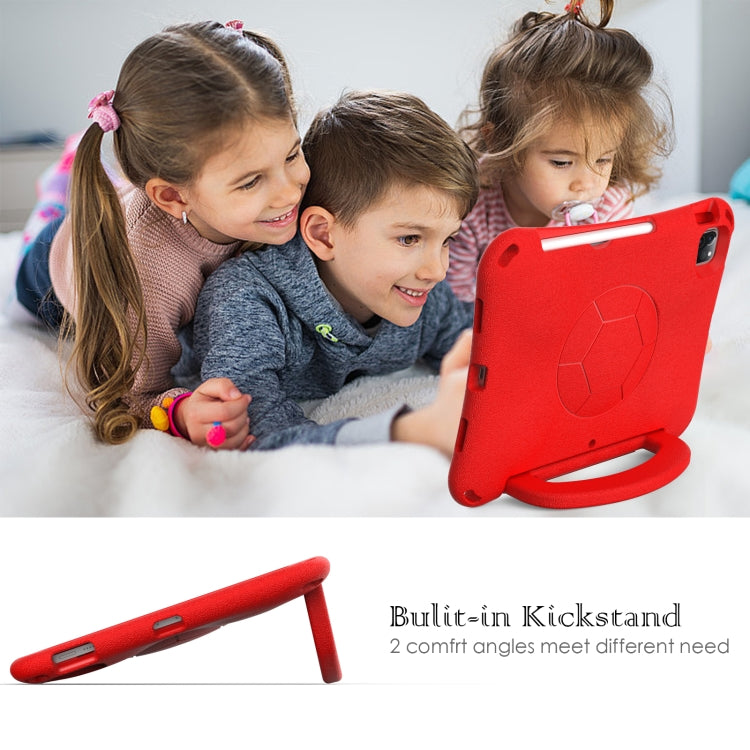 For iPad Air 11 2024 Handle Football Shaped EVA Shockproof Tablet Case(Red)
