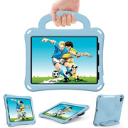 For iPad Air 11 2024 Handle Football Shaped EVA Shockproof Tablet Case(Light Blue)