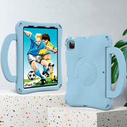 For iPad Air 11 2024 Handle Football Shaped EVA Shockproof Tablet Case(Light Blue)