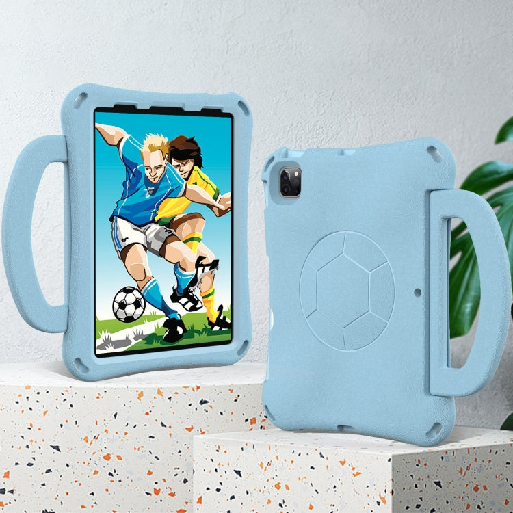 For iPad Air 11 2024 Handle Football Shaped EVA Shockproof Tablet Case(Light Blue)