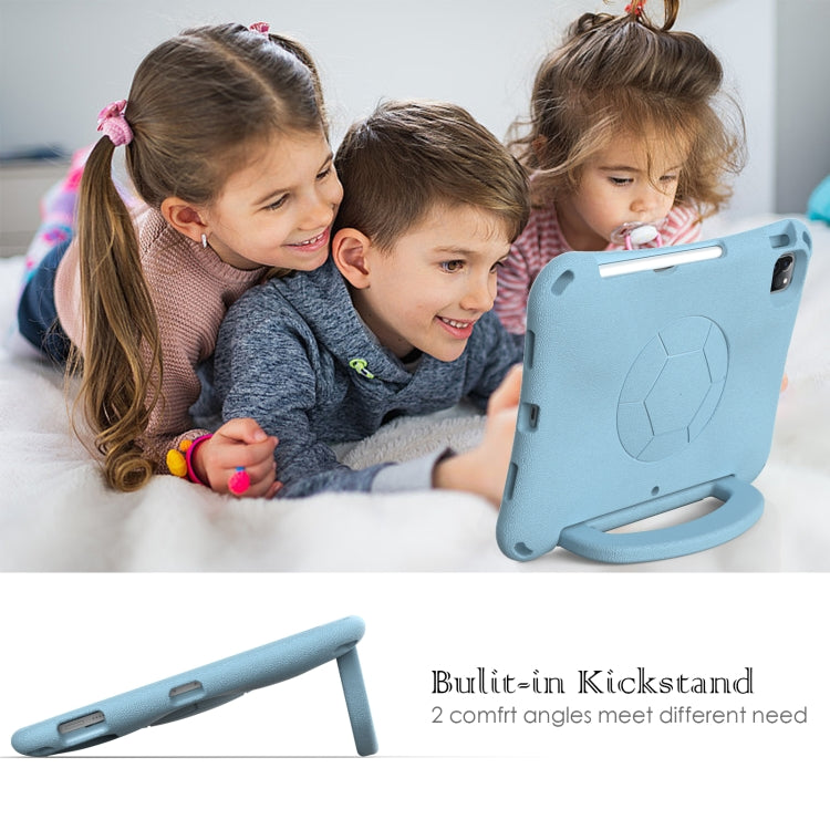 For iPad Air 11 2024 Handle Football Shaped EVA Shockproof Tablet Case(Light Blue)