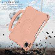 For iPad Air 11 2025 / 2024 Handle Football Shaped EVA Shockproof Tablet Case(Light Pink)