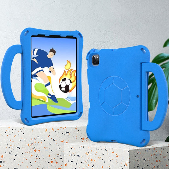 For iPad Pro 11 2024 Handle Football Shaped EVA Shockproof Tablet Case(Blue)