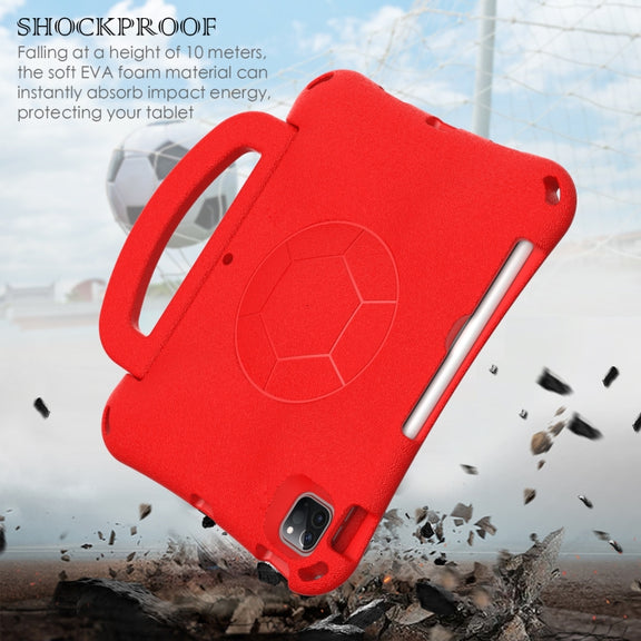 For iPad Pro 11 2024 Handle Football Shaped EVA Shockproof Tablet Case(Red)