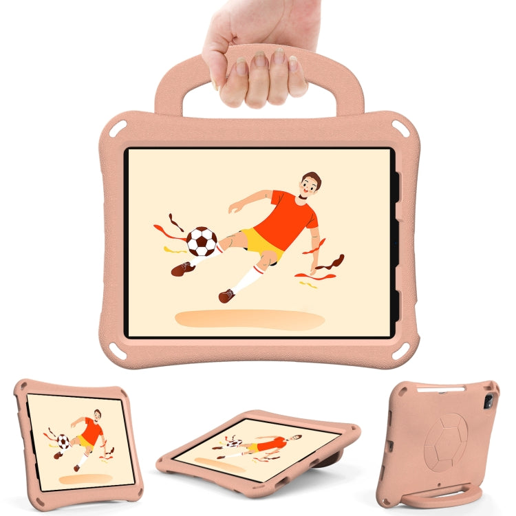 For iPad Pro 11 2024 Handle Football Shaped EVA Shockproof Tablet Case(Light Pink)