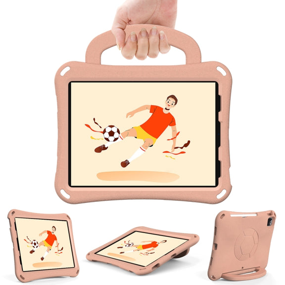 For iPad Pro 11 2024 Handle Football Shaped EVA Shockproof Tablet Case(Light Pink)
