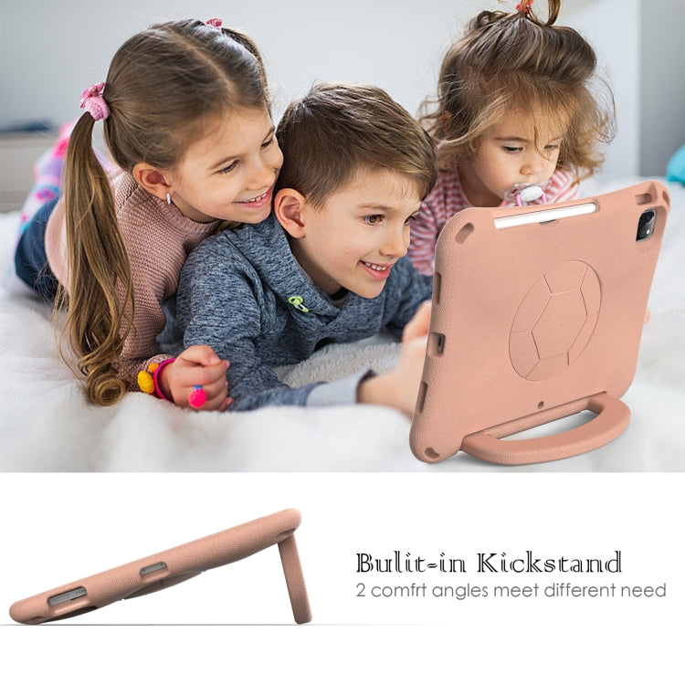 For iPad Pro 11 2024 Handle Football Shaped EVA Shockproof Tablet Case(Light Pink)
